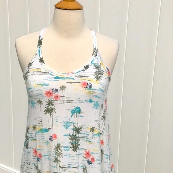 SO Tropical Beach Print Halter Style Swing Dress Size XSmall - Picture 2 of 14